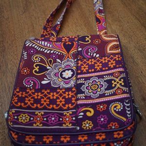 Vera Bradley Safari Sunset Hipster Crossbody Purple Orange Purse